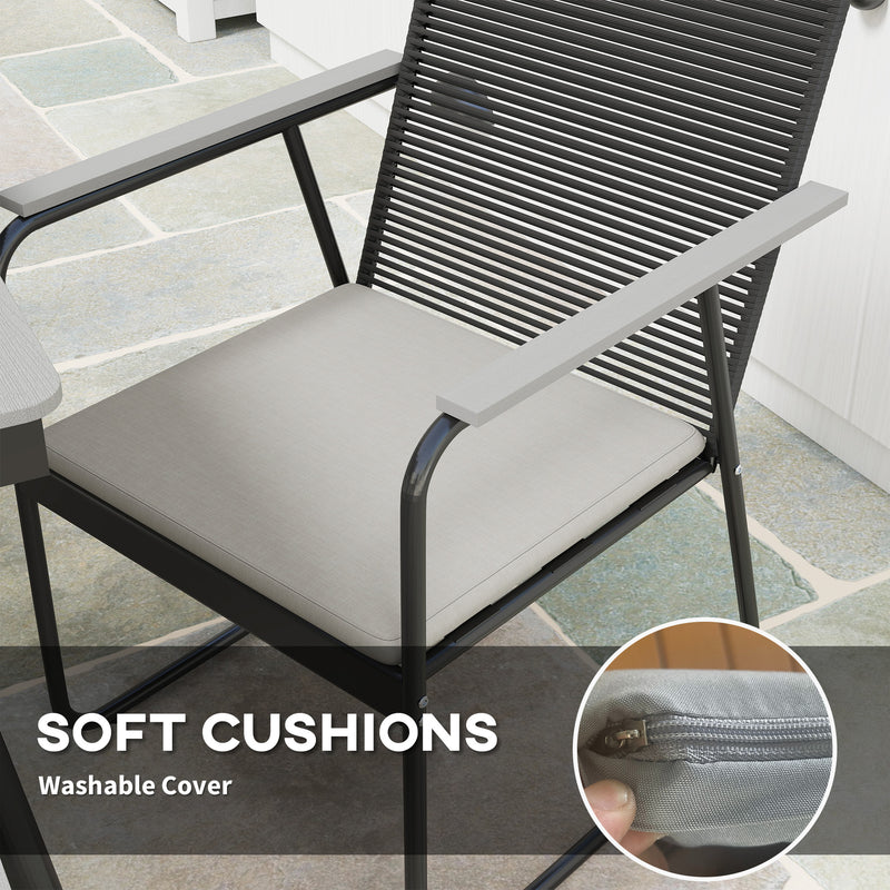 Outsunny 6 Seater Garden Dining Set with Cushions Rattan Backrest