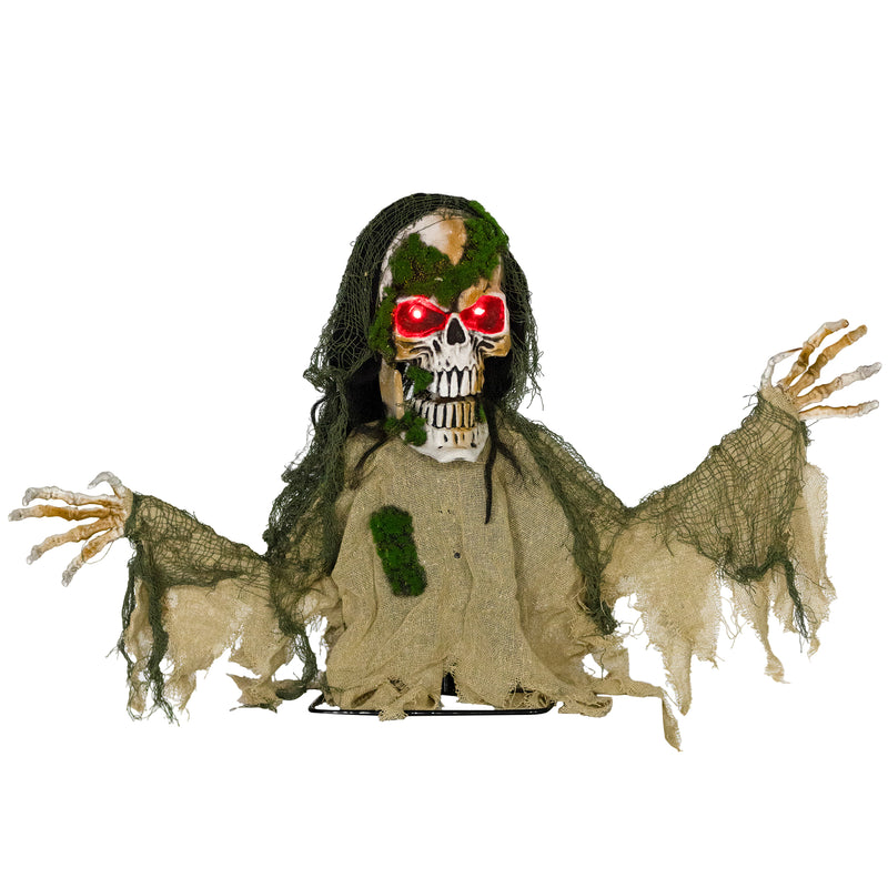 Outsunny Voice Activated Halloween Animatronics Skeleton, Battery Operated