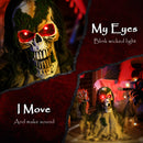 Outsunny Voice Activated Halloween Animatronics Skeleton, Battery Operated