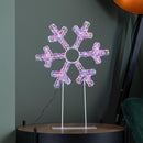 45cm Light up White Christmas Snowflake on Metal Stand with Twinkling Rainbow LEDs
