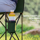 Outsunny 6 Seater Folding Bench Camping Chair with Cup Holder, Green