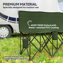 Outsunny 6 Seater Folding Bench Camping Chair with Cup Holder, Green