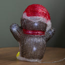 16cm Battery Operated Light Up Christmas Ice Penguin With 12 Cool White LEDs