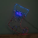60cm X 42cm Light Up FlexiBrights Christmas Stocking Silhouette With 134 Multi-Coloured LEDs