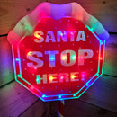 Premier Christmas Light up Santa Stop Here Garden Patio Sign 110cm