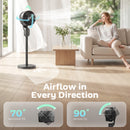 HOMCOM 20 DB Standing Fan For Bedroom, Pedestal Fan With Oscillating