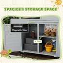 PawHut Tortoise House with Storage Cabinet, Lamp Holder, Openable Top