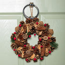 Winter Spice Hanging Christmas Wreath with Pine Cones Berries & Dried Fruit