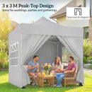 Outsunny 3 x 3 m Heavy Duty Pop Up Gazebo with Sides, UPF50+ Marquee Gazebo