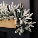 1.8m Snow Flocked Lapland Christmas Garland With 150 Tips