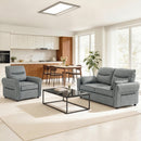 HOMCOM 3 Seater Sofa, Faux Leather Couch with Thicken Cushion, Grey