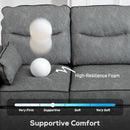 HOMCOM 3 Seater Sofa, Faux Leather Couch with Thicken Cushion, Grey