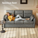 HOMCOM 3 Seater Sofa, Faux Leather Couch with Thicken Cushion, Grey