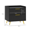 HOMCOM Bedside Table with 2 Drawers for Bedroom, Living Room