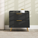 HOMCOM Bedside Table with 2 Drawers for Bedroom, Living Room