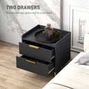HOMCOM Bedside Table with 2 Drawers for Bedroom, Living Room
