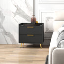 HOMCOM Bedside Table with 2 Drawers for Bedroom, Living Room