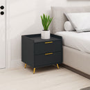 HOMCOM Bedside Table with 2 Drawers for Bedroom, Living Room