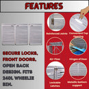 2.03m x 1.14m Large Grey Wooden Outdoor Garden Triple Wheelie Bin Store Storage for 3 Bins