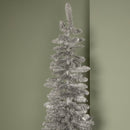 8ft (2.4m) Grey Artificial Pencil Christmas Tree With Green Metal Stand and 460 Tips