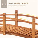 Outsunny Wooden Garden Bridge with Safety Railings, Classic Arc Footbridge