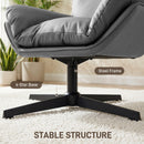 HOMCOM Accent Chair With 360 Swivel Dark Grey