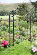 2.4m x 1.1m Black Baroque Steel Garden Flower Rose Arch