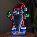 40cm Light up Standing Gnome Christmas Infinity Decoration on Wooden Base with LEDs