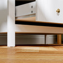 HOMCOM Fluted Bedroom Chest of Drawers w/ 5 Drawers Gold Tone Handles