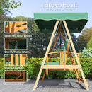 Outsunny 3 Seater Wooden Garden Swing Chair Seat Hammock Bench Lounger Bed