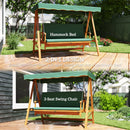 Outsunny 3 Seater Wooden Garden Swing Chair Seat Hammock Bench Lounger Bed