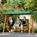 Outsunny 3 Seater Wooden Garden Swing Chair Seat Hammock Bench Lounger Bed