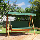 Outsunny 3 Seater Wooden Garden Swing Chair Seat Hammock Bench Lounger Bed