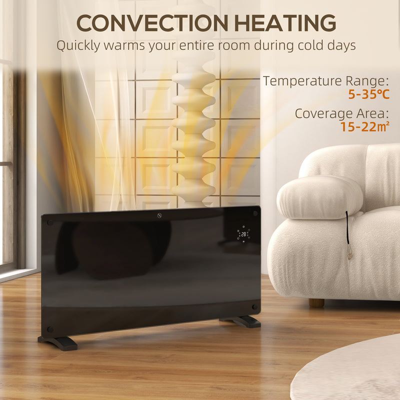 HOMCOM 2000W Electric Space Heater Radiator Wifi Smart App 24Hr 7 Day Timer