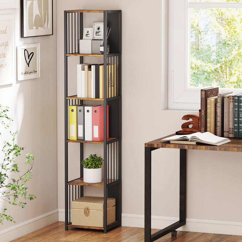 HOMCOM 5-Tier Bookshelf, Freestanding Display Storage Unit
