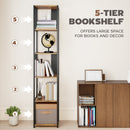 HOMCOM 5-Tier Bookshelf, Freestanding Display Storage Unit
