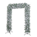 8ft (2.30m) Samuel Alexander Single Door Snow Flocked Christmas Tree Flat Top Arch with 2000 Tips