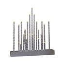 27cm Battery Powered Light up Christmas Candlebridge in Silver with 20 LEDs