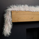 2m x 10cm Festive Tinsel Garland Christmas Tree Decoration Iridescent White