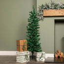 4ft (1.2m) Green Artificial Pencil Christmas Tree With Green Metal Stand and 168 Tips