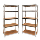 Set of 2 Garage Shelving 90cm Wide & 180cm High Heavy Duty 5 Tier Multipurpose Metal Racking Unit  / Warehouse Shelving Storage