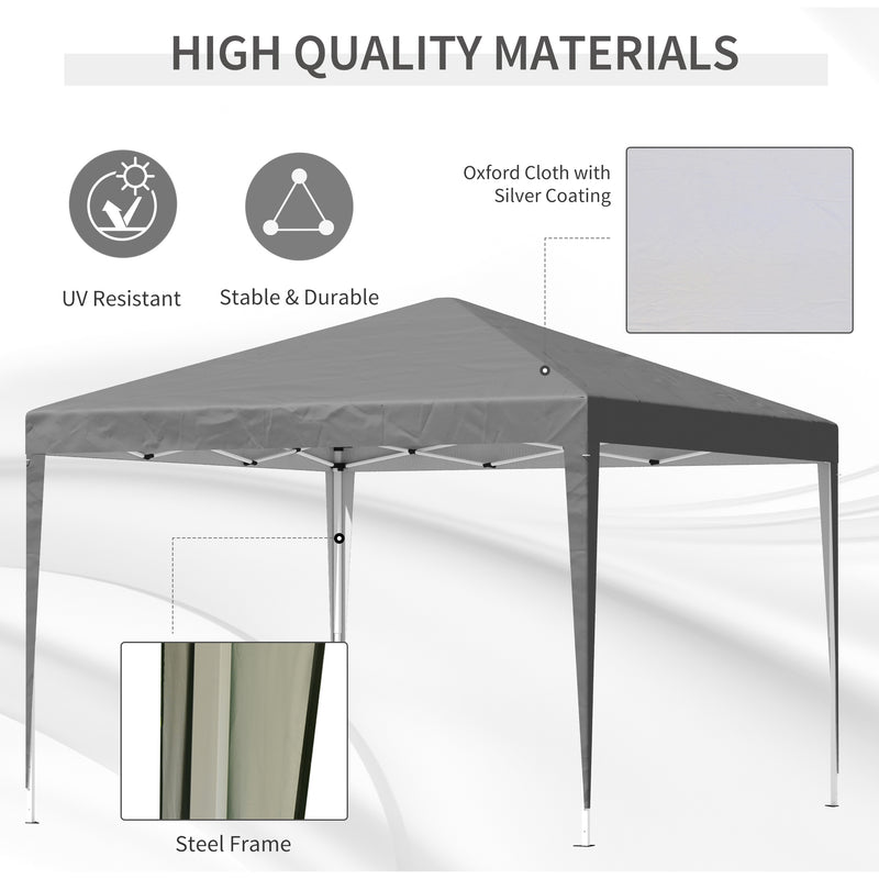 Outsunny 3 x 3 m Garden Pop Up Gazebo Marquee Party Tent Wedding Canopy Grey