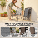Outsunny Garden Dining Set, Patio Sets With Tempered Glass Table