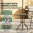 Outsunny Garden Dining Set, Patio Sets With Tempered Glass Table