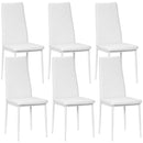 HOMCOM Dining Chairs, Faux Leather Kitchen Chairs, White
