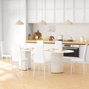 HOMCOM Dining Chairs, Faux Leather Kitchen Chairs, White