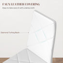 HOMCOM Dining Chairs, Faux Leather Kitchen Chairs, White