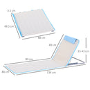 Outsunny 2 Pieces Outdoor Beach Mat, Reclining Chair Set W/ Pillow Cream