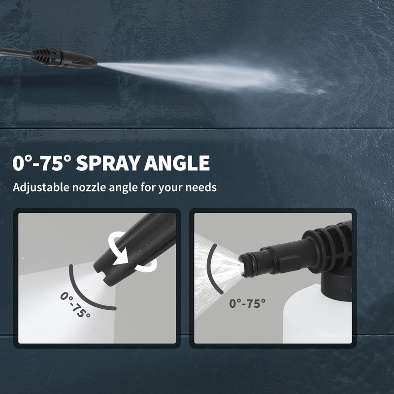 Outsunny 1800W Power Washer 150 Bar Pressure With Adjustable Nozzle