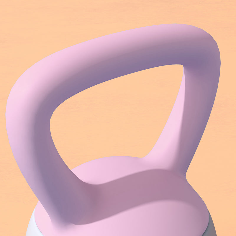 SPORTNOW Kettlebell w/ Soft Body and Non-Slip Handle, Purple and Grey
